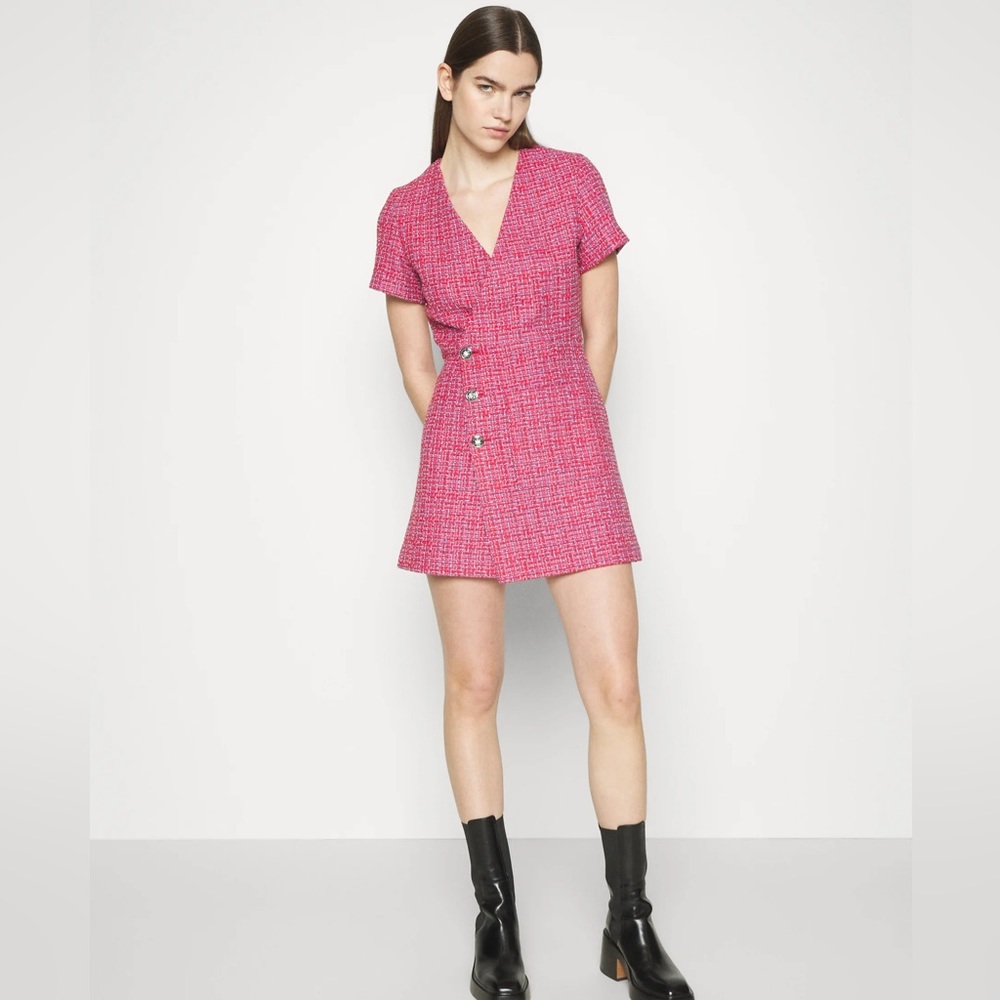 MAJE Tweed Wrap Dress - Picture 4 of 11